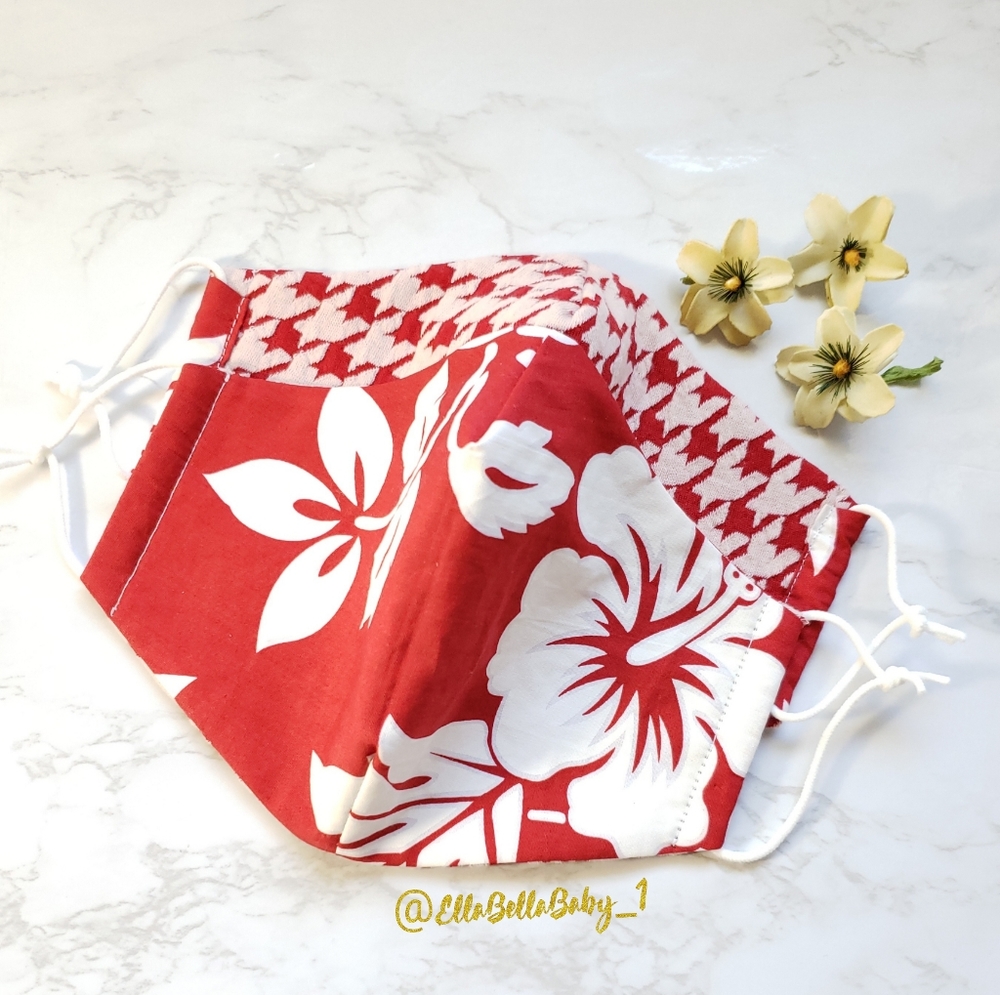 Hawaiian Face Mask Filter 3 Layers Reusable Cotton